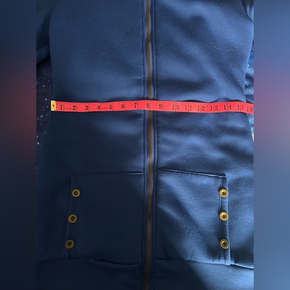 🐆NWOT Blue & Leopard Print Hooded Shirt - Picture 6 of 9